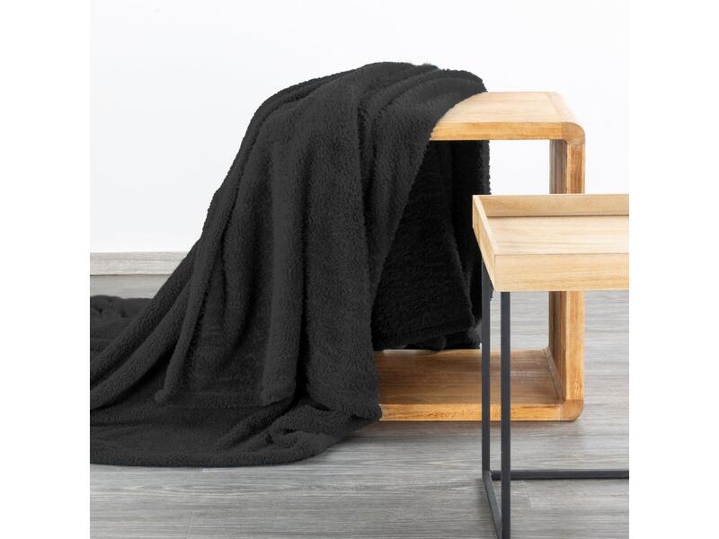 Mäkká, chlpatá deka - Lori, čierna 70 x 160 cm